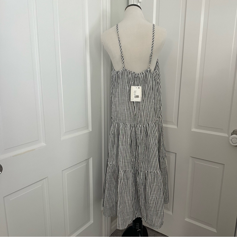NWT Raviya Black White Stripe Cover Up Swimsuit Midi Dress Small - Picture 3 of 9